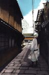  architecture bag bokken cover cover_page doujin_cover east_asian_architecture gintama japanese_clothes kyuugou_(ninekoks) male_focus sakata_gintoki scan silver_hair solo sword weapon wooden_sword 