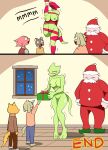 absurd_res anthro areola bear bindings bluebirdoasis blush breasts canid canine canis captured christmas comic domestic_dog embarrassed female group hi_res holidays lizard mammal nude reptile santa_claus scalie tail veronica_(bluebirdoasis)