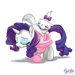  clothed clothing collar duo equine eyes_closed feline female feral friendship_is_magic fur hair horn horse mammal my_little_pony mysticalpha nightgown opalescence_(mlp) plain_background pony purple_hair rarity_(mlp) ribbons sad shaded shadow slippers unicorn white_background white_fur 