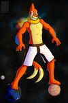  buizelmaniac clothed clothing earth eyewear giant glasses half-dressed macro male nintendo pok&#233;mon pok&eacute;mon solo space topless video_games 