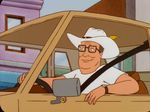  dangit_bobby eyewear feather fingers glasses hand hank_hill hat human i_tell_you_what king_of_the_hill mammal mirror nose not_furry pimp_hat propane_and_propane_accessories screencap seatbelt side_view_mirror smile steering_wheel watch white_hat white_shirt 