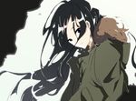  akiyama_mio black_eyes black_hair k-on! k-on!_movie long_hair looking_at_viewer singing! solo very_long_hair 