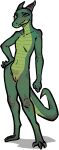 alpha_channel anthro biped blue_eyes claws countershade_face countershade_neck countershade_tail countershade_torso countershading female fingers genitals green_body horn jam_(artist) kobold pussy scalie simple_background solo tail transparent_background