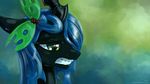  changeling chrysalis equine fangs female feral friendship_is_magic green_eyes hair holes horse karol_pawlinski long_hair my_little_pony pony queen queen_chrysalis_(mlp) royalty sad solo young 