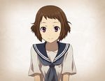  hyouka ibara_mayaka looking_at_viewer purple_eyes rito453 school_uniform serafuku short_hair solo 