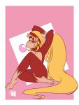 anthro bandanna blonde_hair bubble_gum diddy_kong_pilot diddy_kong_racing_ds dixie_kong donkey_kong_(series) donkey_kong_barrel_blast donkey_kong_country_(tv_series) donkey_kong_country_2 donkey_kong_country_3 donkey_kong_country_tropical_freeze donkey_kong_racing female hair haplorhine hi_res kerchief long_hair mammal monkey nintendo nude ponytail primate shesamonkey solo super_nintendo