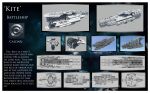  3d absurdres battlecruiser_(eve_online) blueprint_(medium) border caldari_state_(eve_online) commentary concept_art emblem english_text eve_online from_side highres incredibly_absurdres machinery military_vehicle multiple_views no_humans original reference_sheet science_fiction spacecraft thrusters vehicle_focus wbuxtonva white_border 