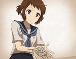  brown_hair hyouka ibara_mayaka pink_eyes rito453 short_hair solo 