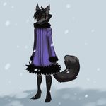  2012 adiago black blush canine depressed female fluff fluffy_coat fox green_eyes halcyon jacket piercing snow 