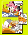  amy_rose anthro blue_eyes canine dialogue fox green_eyes grope hair hedgehog imminent_orgasm masturbation miles_prower penetration pink_hair rubbing sammy_stowes sega sex sonic_(series) tails 