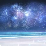  beach blurry bokeh depth_of_field fireworks horizon lens_flare morncolour night night_sky no_humans ocean original outdoors shore simple_bird sky star_(symbol) stellated_octahedron water 