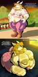 2_panel_comic absurd_res anthro asgore_dreemurr bed bedroom belly bodily_fluids bovid bulge caprine cellulite clothed clothing curvy_figure first_person_view furniture garden glistening glistening_body goat hairy hand_on_hip hi_res humanoid inviting_to_sex kneeling looking_at_viewer male mammal montgomery_glands muscular musk navel outside overweight overweight_male possbooty solo sunset sweat sweatdrop undertale_(series)