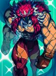 1boy abs absurdres bara bare_pectorals bird_mask boots fatal_fury garou:_mark_of_the_wolves griffon_mask highres large_pectorals luchador luchador_mask male_focus mask mixter_art muscular muscular_male pectorals red_mask simple_background snk solo spandex the_king_of_fighters thick_thighs thighs topless_male wrestler wrestling_mask wrestling_outfit 
