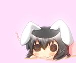  animal_ears black_eyes black_hair bunny_ears inaba_tewi noiz short_hair solid_circle_eyes touhou 