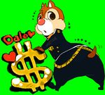  cosplay dale_(disney) disney dollar_sign gakuran jojo_no_kimyou_na_bouken nijimura_okuyasu nijimura_okuyasu_(cosplay) no_humans school_uniform solo squirrel u-min 