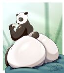 absurd_res anthro bear big_butt brick_break_after_dark bubble_butt butt dumplings eating food giant_panda hi_res huge_butt hyper hyper_butt looking_back male mammal overweight rear_view solo