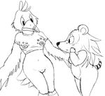  anthro avian banjo-kazooie bottomless clothed clothing duo female half-dressed kazooie mammal nintendo nishi nude porcupine pussy rodent sable_able video_games 