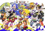  6+boys 6+girls absurdres agent_3_(splatoon) arm_at_side arms_up beard big_man_(splatoon) bike_shorts black_dress black_footwear black_gloves black_leggings blonde_hair blue_hat blue_shawl blush_stickers boots bow-shaped_hair braid bulging_eyes callie_(splatoon) cap&#039;n_cuttlefish cat chest_sarashi choker cloak closed_eyes closed_mouth coat collared_shirt colored_eyelashes colored_sclera colored_skin commentary_request crop_top crossed_arms dark-skinned_female dark-skinned_male dark_skin dj_octavio dress drooling earrings everyone facial_hair fan_to_mouth fangs flag folded_fan folding_fan frye_(splatoon) gloves gnarly_eddy_(splatoon) gradient_hair green_eyes green_sclera grey_hair hachimaki hair_ornament hair_over_one_eye hand_fan hand_on_own_cheek hand_on_own_face hand_on_own_hip harem_pants harmony&#039;s_clownfish_(splatoon) harmony_(splatoon) hat headband highres holding holding_fan holding_flag holding_umbrella hoop_earrings hugging_own_legs inkling inkling_girl inkling_player_character jel_la_fleur jewelry judd_(splatoon) korean_commentary leggings li&#039;l_judd_(splatoon) light_smile looking_at_another marie_(splatoon) medium_hair mr._coco_(splatoon) mr._grizz_(splatoon) multicolored_footwear multicolored_hair multiple_boys multiple_girls multiple_legs murch_(splatoon) nejiri_hachimaki octoling octoling_boy octoling_player_character one-eyed one_eye_covered open_mouth orange_eyes orange_pupils orange_skin outstretched_arms ows28888888 pants pantyhose patchwork_clothes peaked_cap pink_eyes pink_hair pointy_ears purple_hair red_eyes sandals sarashi shawl sheldon_(splatoon) shirt shiver_(splatoon) short_hair sitting smallfry_(splatoon) smile socks splatoon_(series) splatoon_3 standing strapless strapless_dress suction_cups tank_top tentacle_hair toeless_footwear tooth_earrings twintails two-tone_eyes umbrella wariza white_background white_choker white_coat white_pants white_pantyhose white_shirt white_socks x_hair_ornament yellow_eyes yellow_shawl yellow_shirt 