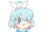  +_+ 1girl arona_(blue_archive) blue_archive blue_eyes blue_hair blue_shirt blush bow_hairband braid colored_inner_hair green_halo gyate_gyate hair_ornament hair_over_one_eye hairband halo long_sleeves looking_to_the_side meme multicolored_hair neckerchief open_mouth purple_hair rei_(tonbo0430) ribbon sailor_collar shirt short_hair simple_background single_braid solo standing transparent_background upper_body v-shaped_eyebrows white_hairband white_neckerchief white_ribbon 