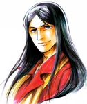  bangs black_eyes black_hair fate/zero fate_(series) long_hair lord_el-melloi_ii male_focus older parted_bangs solo traditional_media upper_body usagida waver_velvet 