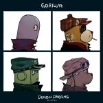 album_cover anthro canid canine canis clothing cover demon_days dog_(robot_dreams) domestic_dog fritap4p4 gorillaz hat headgear headwear hi_res machine male mammal parody procyonid raccoon rascal_(robot_dreams) robot robot_(robot_dreams) robot_dreams tin_(robot_dreams)