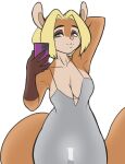 anthro breasts cleavage clothed clothing cosmic_pirate female hi_res mammal rodent sciurid selfie solo tess_(cosmic_pirate) tree_squirrel