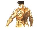 1boy arms_at_sides ass back_muscles black_hair character_request completely_nude facing_away forearms from_behind garouden male_focus medium_request multiple_scars muscular muscular_male nude scan scar second-party_source short_hair simple_background solo strongman_waist taniguchi_jirou veins veiny_arms white_background 