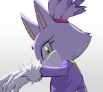  1girl blaze_the_cat commentary_request furry furry_female gloves hyeon_sonic korean_commentary looking_at_viewer simple_background solo sonic_(series) upper_body white_gloves yellow_eyes 