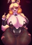 2024 5_fingers animal_crossing anthro armwear artist_name big_breasts biped breasts canid canine canis clothing complextree digital_media_(artwork) domestic_dog eyebrows fake_ears fake_rabbit_ears female fingers front_view fur hi_res huge_breasts isabelle_(animal_crossing) looking_at_viewer mammal nintendo open_mouth shih_tzu solo text torn_clothing toy_dog