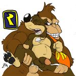  anal_penetration anthro ape balls banjo banjo-kazooie banjo_(banjo-kazooie) bear biceps big crossover cum cum_in_ass cum_inside cumshot donkey_kong duo erection eyes_closed gay half-erect male mammal muscles necklace necktie nintendo nude orgasm overweight pendant penetration penis primate sex thick_penis unknown_artist video_games 