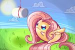  ambiguous_gender blue_eyes chibi chubby cute extradan feral fluttershy_(mlp) friendship_is_magic gravity_falls marshmallow my_little_pony outside solo wings 
