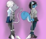  anthro avian bdsm bondage bound clothing female ghost_hands gryphon hands_behind_back holdplacer_(artist) legwear mammal metal one-bar_prison pantyhose restrained rodent school sciurid stockings tickle_torture tickling 