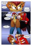 2020 5_fingers anthro archie_comics areola blue_eyes bound breasts chipmunk claydust clothed clothing comic cuff_(restraint) dialogue digital_media_(artwork) dr._eggman duo english_text eyelashes female fingers genitals grin ground_squirrel hair hi_res mammal navel nipples pussy restraints rodent sally_acorn sciurid sega shackles smile sonic_the_hedgehog_(archie) sonic_the_hedgehog_(comics) sonic_the_hedgehog_(series) speech_bubble text
