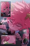 absurd_res ashido_mina blush duo eyes_closed female genitals greatm8sfm hi_res horn horned_humanoid humanoid licking male male/female my_hero_academia penis pink_body pink_skin pubes quirked_human_(my_hero_academia) tongue