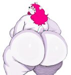 anthro bear big_breasts big_butt biped breasts butt eyelashes female fur hair hi_res huge_butt hyper hyper_butt looking_at_viewer looking_back looking_back_at_viewer mammal noelle_(twistcmyk) nude pink_hair polar_bear pupils solo sssonic2 thick_thighs ursine white_body white_fur