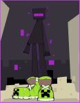  2023 ambiguous_gender anthro black_body black_skin border clothing creeper_face enderman footwear footwear_only front_view fungirussy green_clothing green_footwear green_shoes hi_res humor long_legs microsoft minecraft mojang mostly_nude outline purple_border purple_eyes purple_glow purple_outline purple_sclera shoes shoes_only socks solo standing the_end_(minecraft) thigh_gap thin_calves thin_legs thin_thighs white_clothing white_footwear white_socks xbox_game_studios 