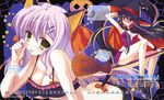  animal_ears calendar calendar_girl cleavage halloween kurosawa_shizuki nanao_naru tail takanashi_cocone witch 