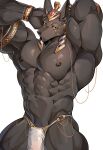 2024 abs anthro anubian_jackal anubis areola armband barazoku biceps big_muscles bottomwear bracelet bulge canid canine canis chain chung0_0 clothed clothing deity ear_piercing ear_ring egyptian egyptian_mythology eyebrows facial_markings gold_(metal) hands_behind_head head_markings headdress headgear headwear hi_res huge_muscles jackal jewelry kemono loincloth loincloth_only looking_at_viewer male mammal markings middle_eastern_mythology muscular muscular_anthro muscular_male mythology navel nipple_piercing nipples obliques pecs piercing ring_piercing serratus simple_background solo standing thick_thighs topless topless_anthro topless_male triceps white_background