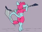 anthro breasts butt female hi_res kyenna_(sarekarandesian) mammal melee_weapon polearm rodent sarek_aran_desian scythe side_boob weapon