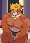 animal_humanoid animated anthro bovid bovid_humanoid bovine bovine_humanoid cattle clothed clothing daddytwinkle hi_res humanoid jockstrap jockstrap_only male mammal mammal_humanoid muscular muscular_male one_eye_closed short_playtime smile solo topless underwear underwear_only wink