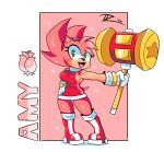 2024 accessory amy_rose anthro big_breasts boots bracelet breasts character_name chipxdip clothing dress eulipotyphlan eyelashes female footwear fur gloves green_eyes hair_accessory hairband hammer hand_on_hip handwear head_tuft heart_symbol hedgehog holding_hammer holding_object holding_tool holding_weapon jewelry knee_boots knee_highs legwear looking_at_viewer mammal open_mouth open_smile panties pink_background pink_body pink_fur red_boots red_clothing red_dress red_footwear sega simple_background smile solo sonic_the_hedgehog_(series) tan_body tan_fur text thick_thighs tools tuft underwear weapon white_background white_clothing white_gloves white_handwear white_panties white_underwear wide_hips