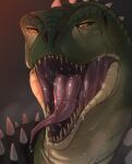 anthro bodily_fluids dinosaur hi_res kysokofwater male mouth_shot open_mouth reptile rocco_(tallion) saliva scalie sharp_teeth solo spikes spikes_(anatomy) teeth theropod tongue tongue_out tyrannosaurid tyrannosauroid tyrannosaurus tyrannosaurus_rex