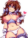 2024 5_fingers anthro areola blush breasts camel_toe clothing digital_media_(artwork) equid fan_character female fingers front_view gloves hair handwear heart_symbol legwear looking_at_viewer mammal navel nipples simple_background solo tolsticot white_background