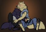 anthro blush canid canine canis clothed clothing duo feet female fingering genitals handjob heart_symbol hi_res knot male male/female mammal pawpads paws penile penis sex vagabond_(artist) wolf