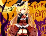  animal_ears foxgirl halloween naomi_(sekai_no_hate_no_kissaten) original panties thighhighs underwear 