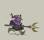 2024 fantasy goblin green_body green_skin hi_res hood humanoid male master_eh running side_view solo