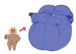  ambiguous_fluids animal_crossing anthro belly blueberry_inflation bodily_fluids bud_(animal_crossing) butt butt_expansion expansion felid feline ghgbn inflation lactating lion male mammal muscular nintendo overweight pantherine sequence solo weight_gain 