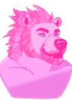 anthro bear blue_eyes bust_portrait daddytwinkle hair hi_res male mammal pink_body pink_hair portrait solo