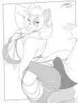 anthro big_breasts big_butt breasts bulge butt clothing domestic_cat duo erection erection_under_clothing felicia_(jwinkz) felid feline felis female hi_res hollow_hip_backless_chain_dress hot_dogging huge_breasts huge_butt jwinkz male mammal monochrome sex tongue tongue_out