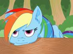  applesarcum bored equine female feral forest friendship_is_magic hair looking_at_viewer mammal multi-colored_hair my_little_pony pegasus purple_eyes rainbow_dash_(mlp) reaction_image sad solo sunibee tree wings wood 